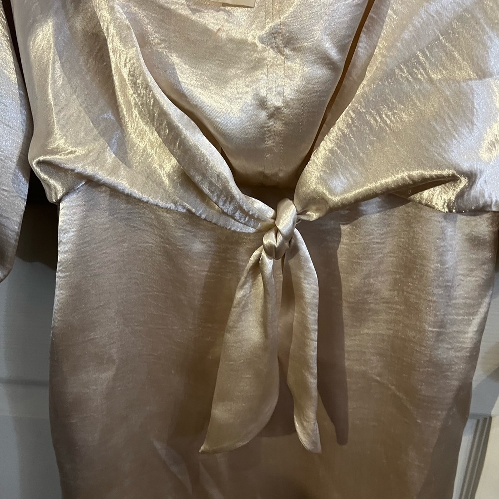 Anthropologie Maeve Metallic Tie Waist Dress Small NWT - Picture 7 of 16